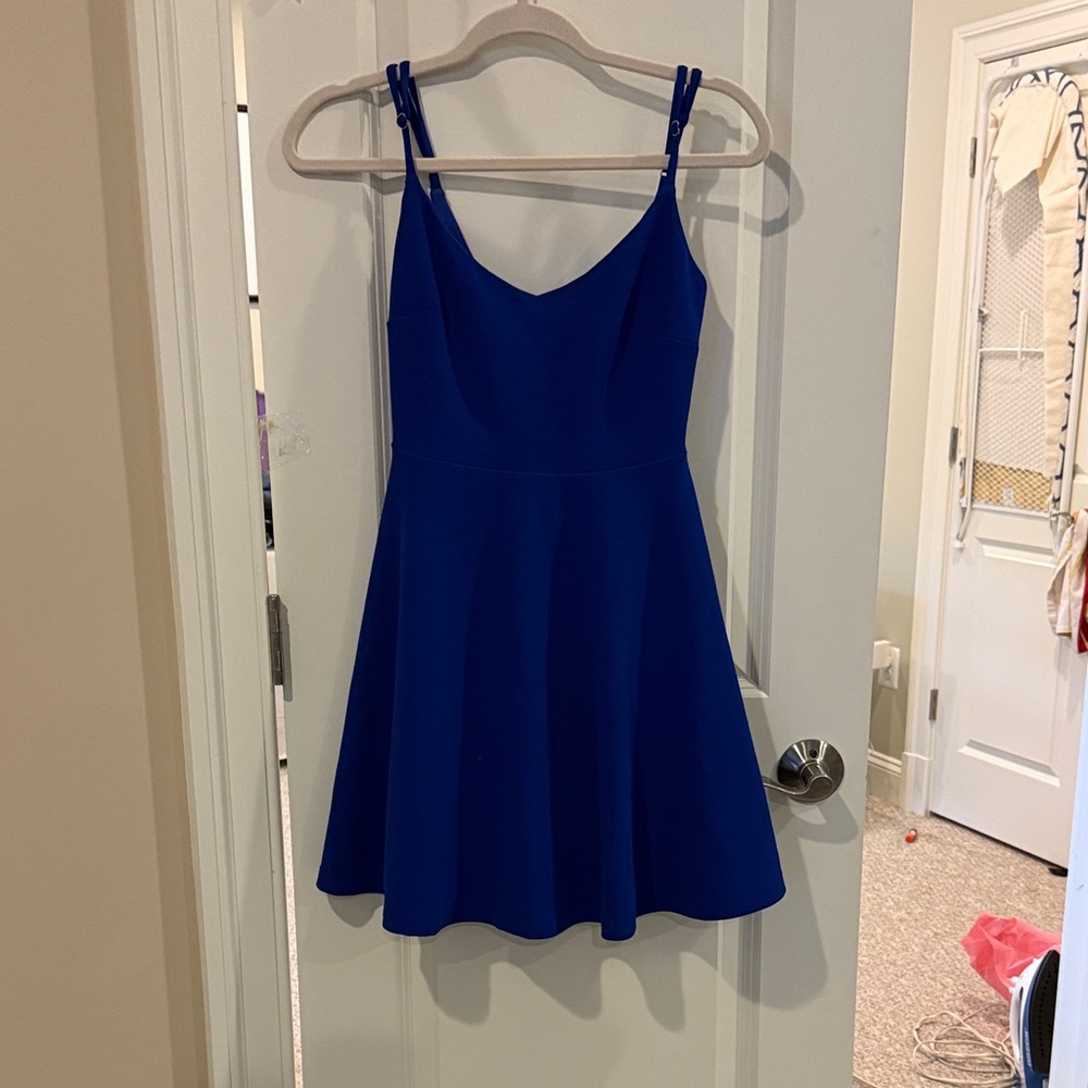 Lulu's Cobalt Blue Double Strap Mini Dress